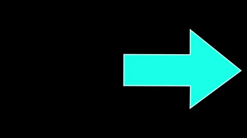 Bright blue flat moving arrow on black background. Abstract directional arr.. Stock Footage 293555673