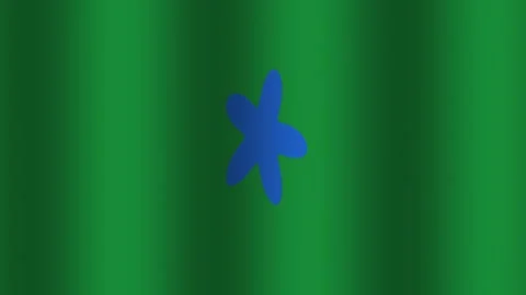 Bright blue flower on green background in a simple design Stock Footage 338223846