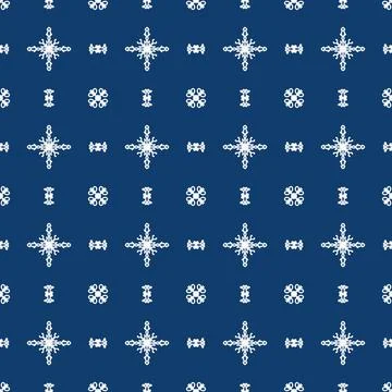Bright blue geometric fabric pattern featuring white symmetrical line Stock-Illustration