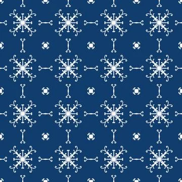 Bright blue geometric fabric pattern featuring white symmetrical line Stock-Illustration