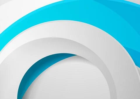 Bright blue glossy circles abstract tech geometric background Illustrazione stock