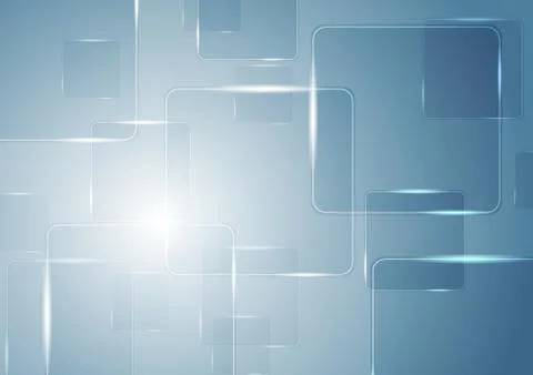 Bright blue glossy squares vector tech design イラスト素材