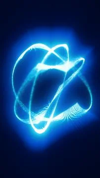 Bright blue glowing orbit trails forming an abstract energy loop, symbolizi.. Stock Illustration