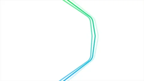 Bright blue green abstract tech ambient motion background with geometric lines Stock Footage 342805284