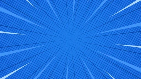 Bright blue halftone comic background animation with fast lines around 스톡 동영상 335215277