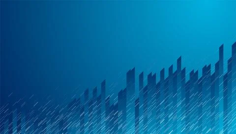 Bright blue hi-tech geometric abstract background with lines Stock Illustration