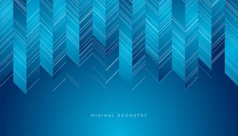 Bright blue hi-tech geometric abstract background with lines Stock Illustration