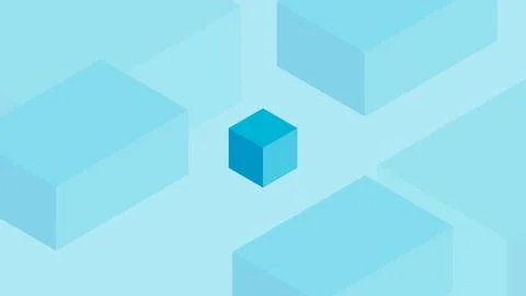Bright Blue Isometric Cube Concept Abstract Background Vector Illustration Stock Illustration