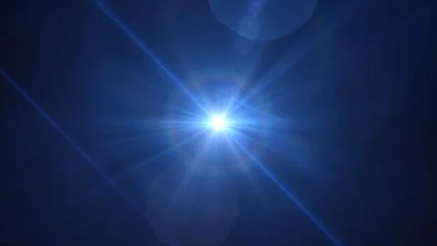 Bright blue lens flare dominates the dark background Stock Illustration