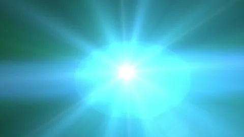 Bright blue light bursts across a green field Stock Footage 340529195