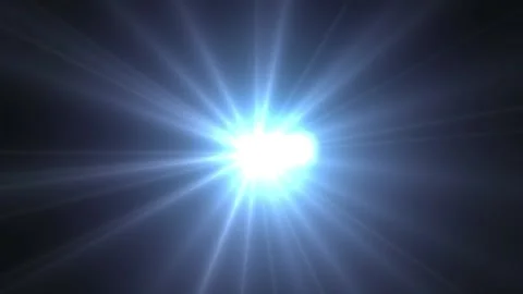 Bright blue light bursts from center against dark background Видео 340414373