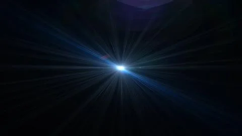 Bright blue light bursts from center against black background Stock Illustration