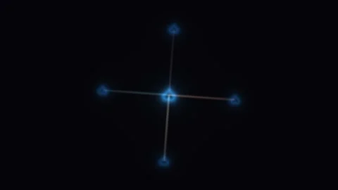 Bright blue light design with points and lines on a dark Stock Footage 338318140