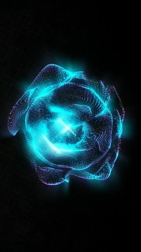 Bright blue light radiates from an abstract digital sphere of particles Stock Footage 319937698