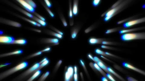 Bright, blue lights appear to move quickly outward from a dark center Stock Footage 321467851