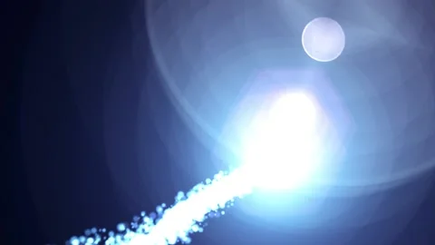 Bright blue lights dancing in black background Video stock 138546523