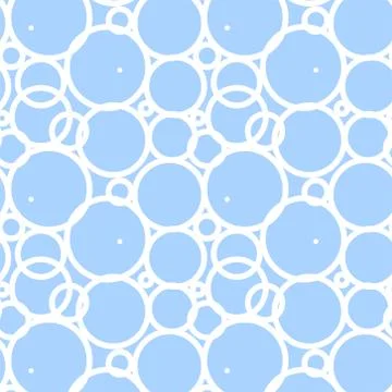 Bright blue line geometric circle seamless pattern Stock Illustration
