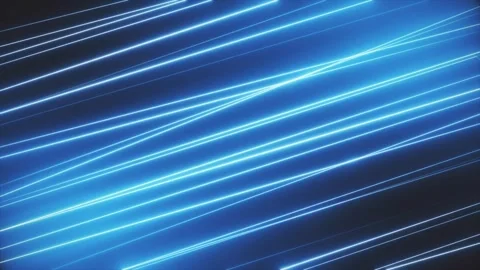 Bright blue lines flow and animate across a dark background Stock Footage 316710655