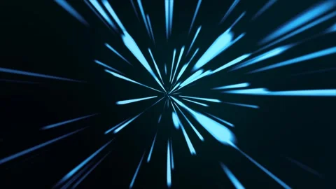 Bright blue lines fly towards the viewer from a single spot. Stock Footage 323141630