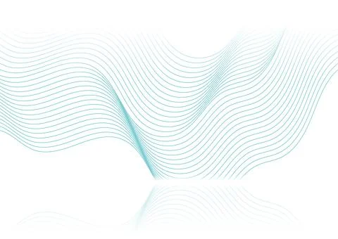 Bright blue liquid linear waves abstract futuristic tech background Stock Illustration