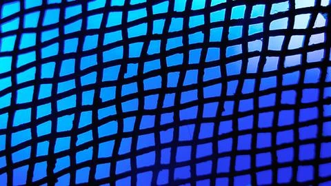 Bright Blue Mesh Texture Abstract Background, Vibrant Grid Pattern with Cya.. Stockfoto's