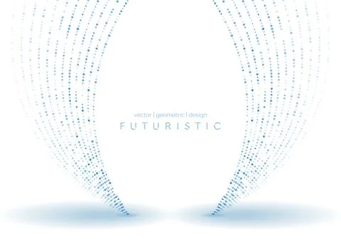 Bright blue minimal dotted waves abstract background Stock Illustration