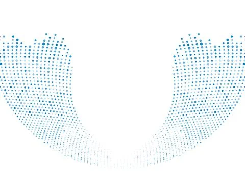 Bright blue minimal dotted waves abstract background イラスト素材