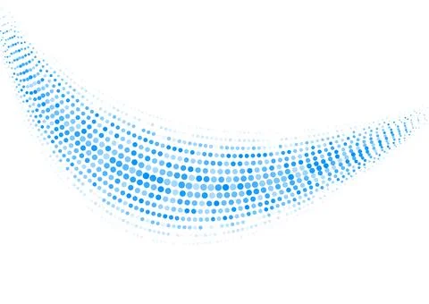 Bright blue minimal dotted waves abstract linear background Stock Illustration
