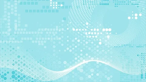 Bright blue minimal dotted wavy lines with geometric elements motion background Stock Footage 322736398