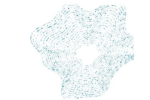 Bright blue minimal dotted wavy lines abstract background Stock Illustration