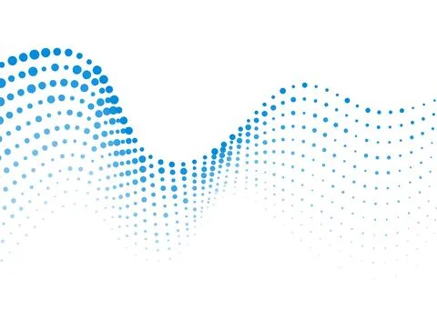 Bright blue minimal dotted wavy lines abstract background Stock Illustration