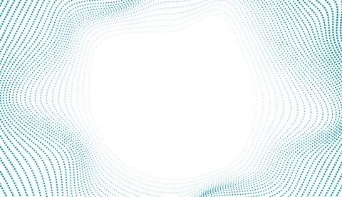 Bright blue minimal dotted wavy lines abstract futuristic background Illustrazione stock