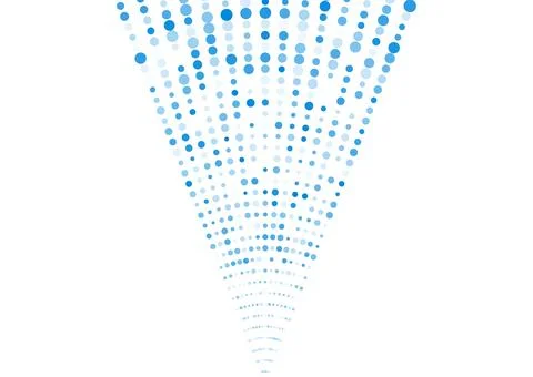 Bright blue minimal geometric halftone shape abstract background Illustrazione stock