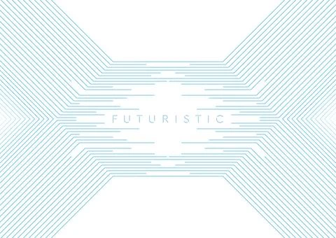 Bright blue minimal lines abstract futuristic technology background Stock Illustration
