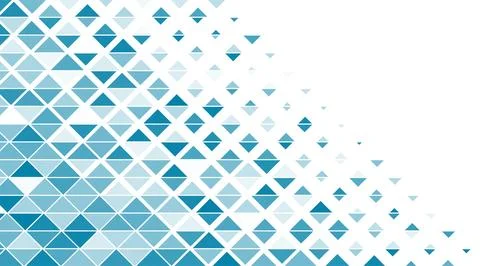 Bright blue minimal mosaic triangles abstract geometry background Illustrazione stock