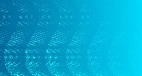 Bright blue minimal wavy dotted lines abstract background Illustrazione stock