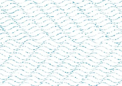 Bright blue minimal wavy zigzag dotted lines abstract background Stock Illustration