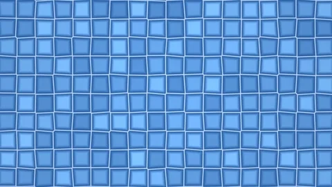 Bright blue mosaic tile pattern on a simple background Stock Footage 338196042