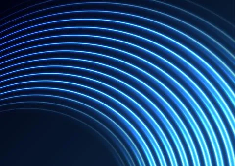 Bright blue neon shiny waves abstract background イラスト素材