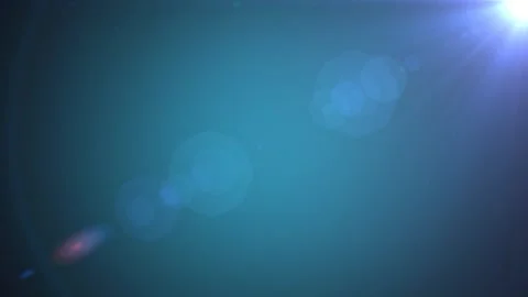 Bright Blue Optical Lens Flare and Sunburst Light Ray Overlay Loop Video stock 341980171