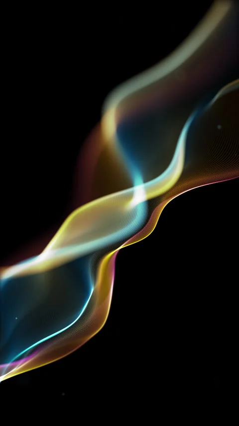 Bright blue orange wave vertical video background. Fluorescent yellow purpl.. Stock Footage 325129012