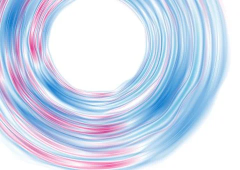 Bright blue pink smooth glossy wavy circles on white background Stock Illustration