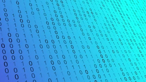 Bright Blue Purple Binary Code Flowing Technology Background Stock Footage 320380012