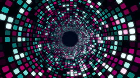 Bright Blue Purple Blinking LED Circle Light Video Animated Background Stock Footage 344240779