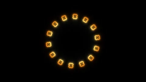 Bright blue shapes create a circular pattern against a Stock Footage 338356643