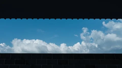 Bright Blue Sky and Fluffy White Clouds Rolling Time-lapse Stock Footage 326667420