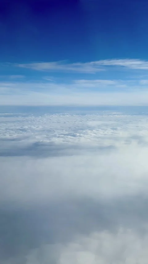 Bright Blue Sky With Clouds Above Ocean – Weather Background Stock Footage 330167089