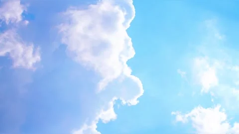Bright blue sky with fluffy white clouds (timelaps) Stock Footage 331367241