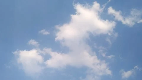 Bright Blue Sky with Fluffy White Clouds Stock Footage 340304009