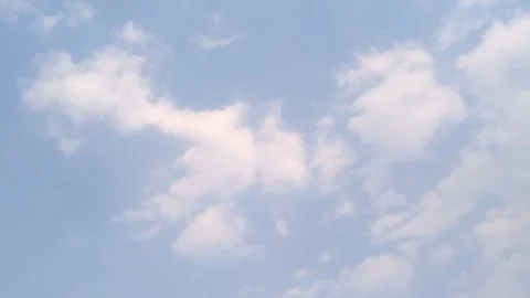 Bright Blue Sky with Fluffy White Clouds Stock Footage 340619124